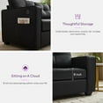 thumbnail image 4 of AODAILIHB 88" W Faux Leather L Shaped Sectional Sofa, Modern Comfy Modular Office Small Couch w/USB Charging Ports and Wide Arms, Black, 4 of 4