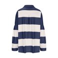 thumbnail image 4 of dGslk Womens Long Sleeve Striped Polo Shirt Loose Fit Casual Button Down Pullover Lightweight Top for Everyday Wear Dark Blue L, 4 of 7