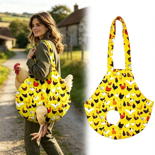 Tong Chicken Rooster Catching With Closure Long Strap & Exquisite Chicken Print Handheld For Chicken Outdoor Travel