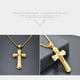 thumbnail image 4 of Collar OLEVS con colgante de cruz dorada de acero inoxidable unisex, 4 of 7