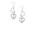 thumbnail image 2 of Delight Jewelry Silvertone Open heart with Imitation Pearl Drop Open Heart French Earrings, 2 of 4