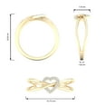thumbnail image 4 of CARATS FOR YOU Promise Heart Love Criss Cross Overlap Ring 0.06 Carat White Natural Diamond In 14K Yellow Gold (I-J Color, I2-I3 Clarity), Ring Size-10.5, 4 of 6