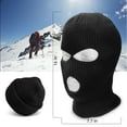 thumbnail image 2 of 3 Hole Winter Mask Ski Balaclava Knit Headwear Ski Cap Outdoor Sports Hiking Biking Fishing Full Face Mask Warm Men And Women, 2 of 14