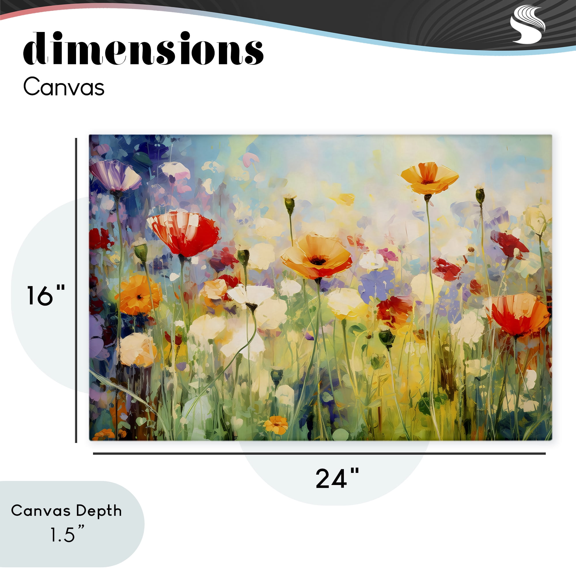 Stupell Industries Sunlit Meadow of Colorful Blooms Canvas Wall Art, design by Creative Studio