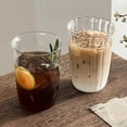 thumbnail image 4 of INS Transparent Glass Cups Creative Stripe Cold Coffee Mug Ice Juice Cocktail Drinking Cup Drinkware Water Wine Glass Bottle, 4 of 10