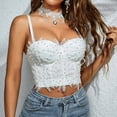 thumbnail image 5 of Corset Top Crop Tops for Women Trendy Womens Corset Top Bustier Corset Top Tight Fitting Corset Tank Top Suspender Top Solid Short Fashion, 5 of 8