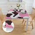thumbnail image 2 of HAOXIT Table Cover Square Rectangle Farm Animal Party Tablecloth Black White Tablecloth Square Table Covering for Kids Theme Shower Birthday Party (Pink) 52*52, 2 of 8