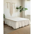 thumbnail image 2 of Cream Bed Skirt Solid Color Bed Skirts King Size 16 Inch Drop, Wrap Around Dust Ruffle&nbsp;Bedskirt with Adjustable Elastic Belt for Queen Size Beds, 2 of 7