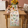 thumbnail image 2 of Pink Flowers Table Runner 120 Inches, Spring Floral Butterfly Elegant Pastoral Botanical Bed Runner Dresser Scarves Tabletop for Indoor Outdoor Parties/Ceremony/Banquet, 13"x 120", 2 of 8