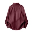 thumbnail image 3 of LIaqionyy Mens Button down Shirt Casual Loose Long Sleeve Collared Shirts Solid Color Wedding Prom Business Tops, 3 of 6
