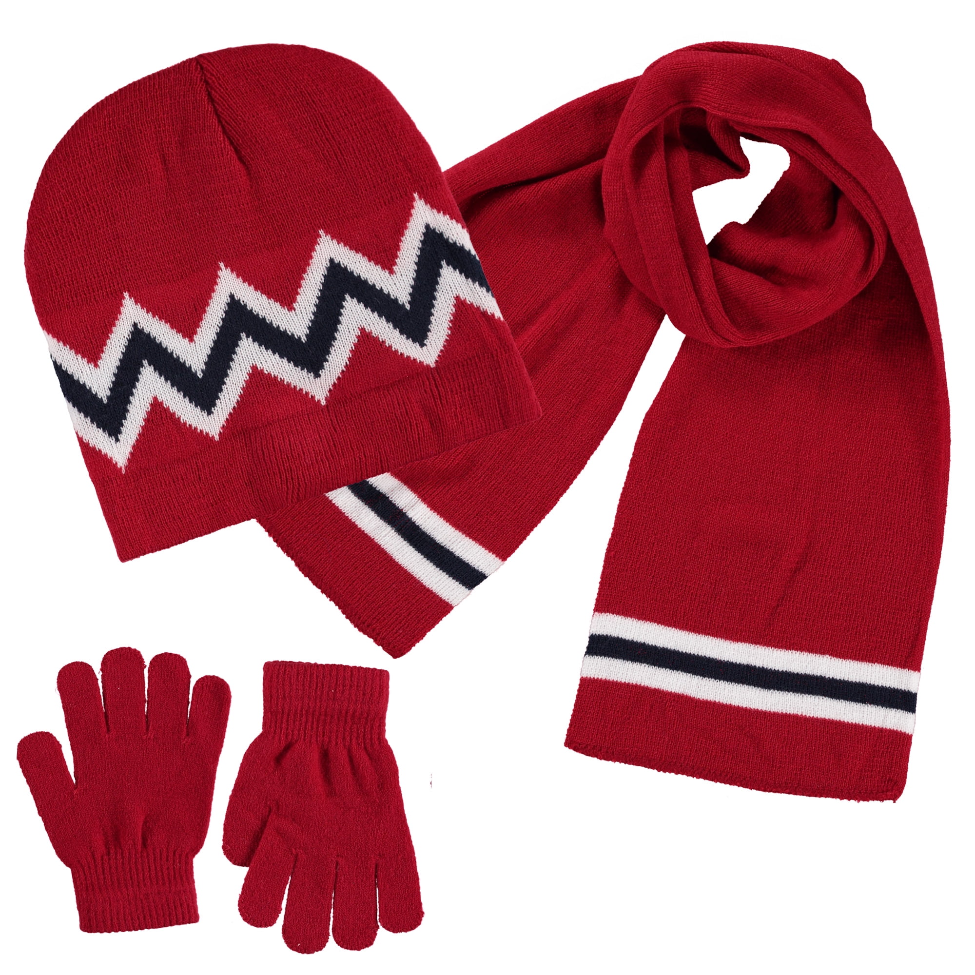 Polarwear Boys Hat,Scarf & Glove Set-Kids Cold Weather Winter ...