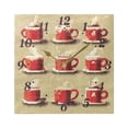 thumbnail image 5 of 7.78in Coffee Cups Square Wall and Table Clock Dual Use Vintage Design in Black or Gold, 5 of 10