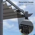 thumbnail image 6 of PURPLE LEAF 10' X 13' Patio Retractable Pergola with Shade Canopy Modern Grill Gazebo Aluminum Metal Pergola for Porch Deck Garden Backyard Pergola, Gray, 6 of 8