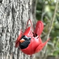 thumbnail image 5 of Things2Die4 85-inch Metal Rain Chain - 7 Red Cardinal Birds - Weighted Bell - Brown Finish - Bright Red - Size 85 inch, 5 of 12