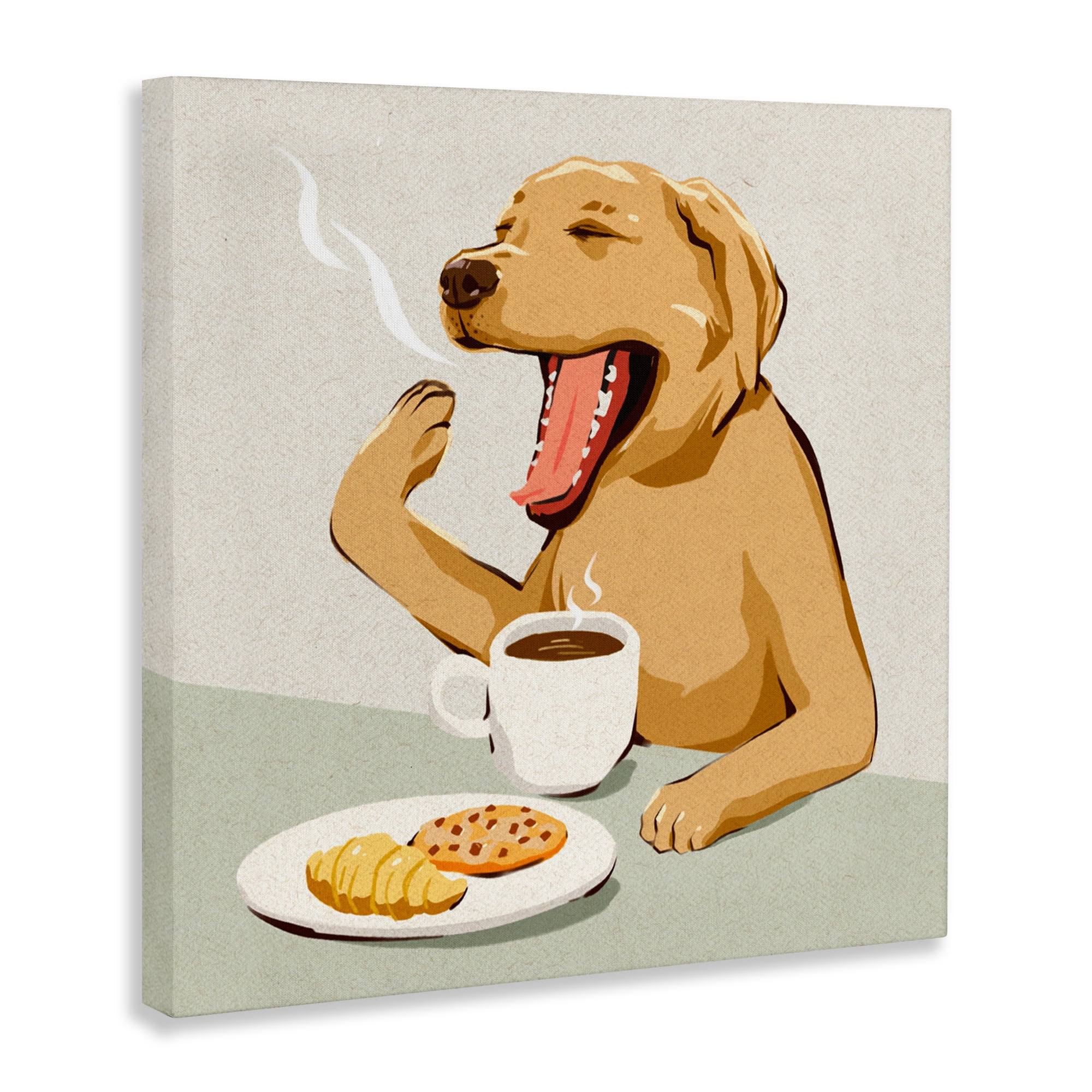 Stupell Industries Yawning Dog Morning Coffee Canvas Wall Art, design by Ziwei Li