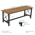 thumbnail image 3 of Sunnydaze European Chestnut Patio Dining Bench with Steel Frame - 17.75" H, 3 of 8