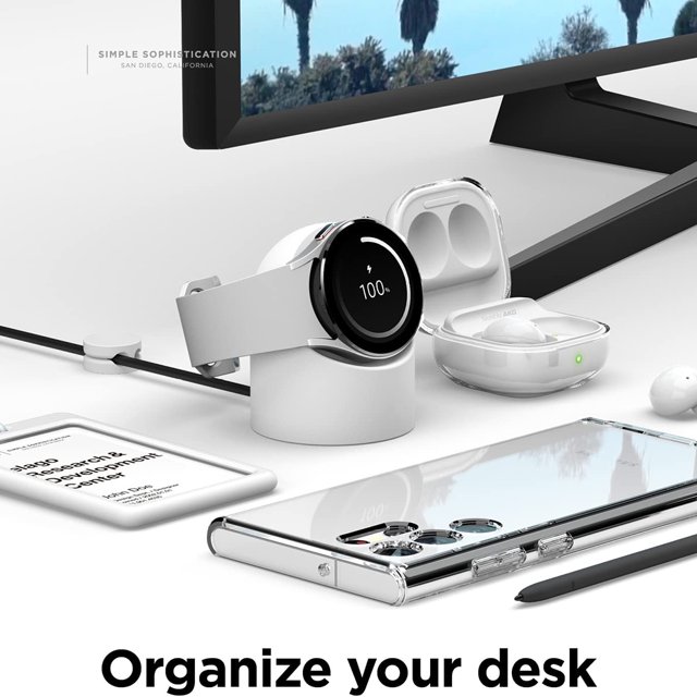 Cuna Del Cargador Soporte de cargador inalámbrico portátil antideslizante para Samsung Galaxy Watch 4/4 Classic/3