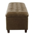 thumbnail image 3 of HomePop Banc de Rangement Traditionnel en Faux Cuir avec Boutons Capitonnés Marron, 3 of 10