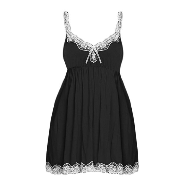 HNMKIU Lingerie Transparente pour Femmes Aguichant à Col en V en Dentelle Combinaison à Bretelles en Dentelle Robe de Pyjama