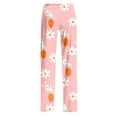 thumbnail image 6 of Minjewel Women's Rabbit Print Pants, Fashion Loose Fit Casual Lounge Sleepwear without Drawstring, Comfortable Elastic Waist Home Sleep Bottoms for Women,Pink,2XL, 6 of 8