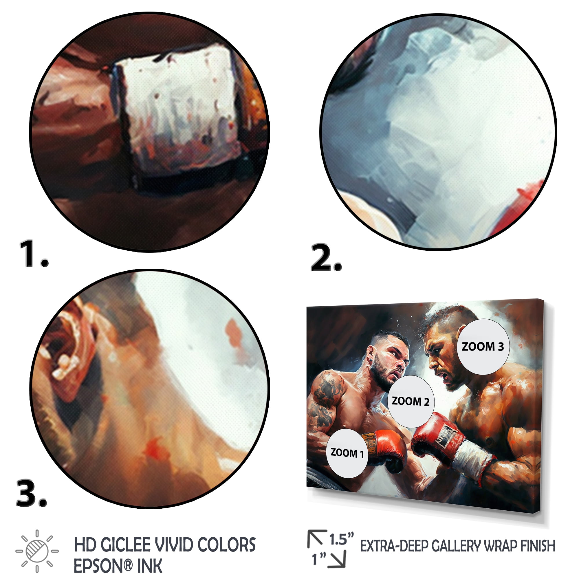 Designart Boxers In Match II Canvas Wall Art