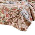 thumbnail image 2 of Benjara BM231032 Rome Microfiber Reversible Floral Print King Quilt Set&44; Multicolore - 3 Pièces, 2 of 5