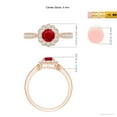 thumbnail image 5 of ANGARA Natural Vintage Inspired Ruby Milgrain Ring with Diamond Halo in 14K Rose Gold for Women (Size-5mm) | July Birthstone Jewelry for Her, 5 of 10