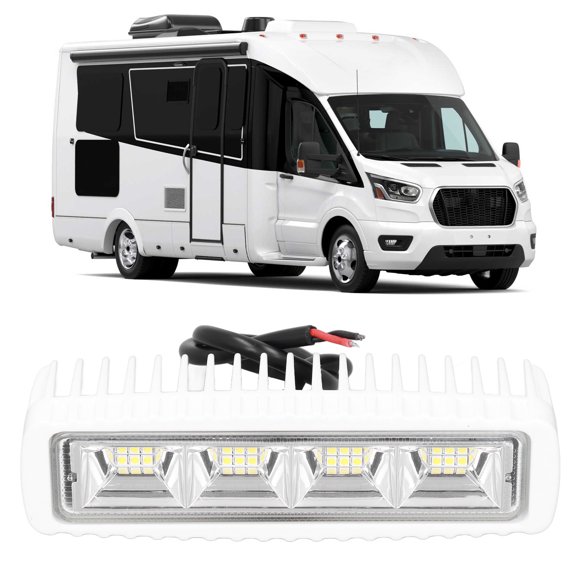 Boat Dock Lamp, 120 Floodlight IP68 Waterproof 6000K LED Boat Light Bar for RV for Marine