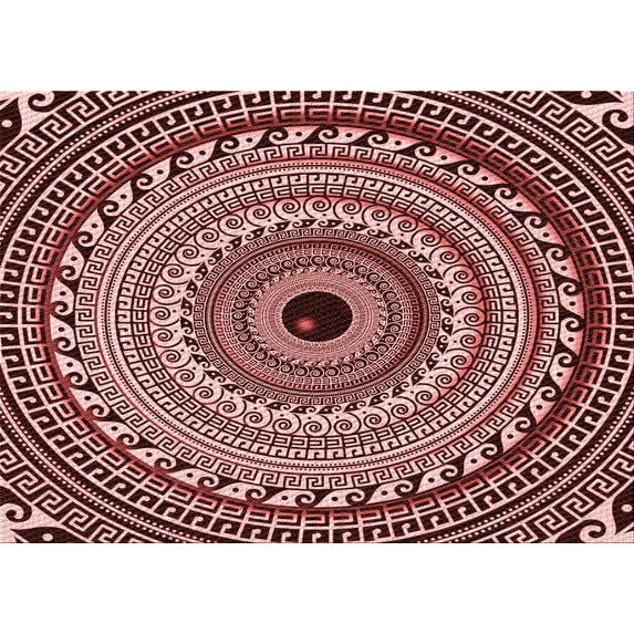 Ahgly Company Indoor Rectangle Patterned Pink Daisy Pink Area Rugs, 7' x 9'