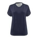 thumbnail image 2 of Hecho para Más Camisa Mujeres de Cuello en V de Gran Tamaño de Manga Corta Top Sólido, Base de Verano Deportivo Tee para el Uso Diario Y Casual Del Hogar, Bastidor de Imitación Ligero, 2 of 4