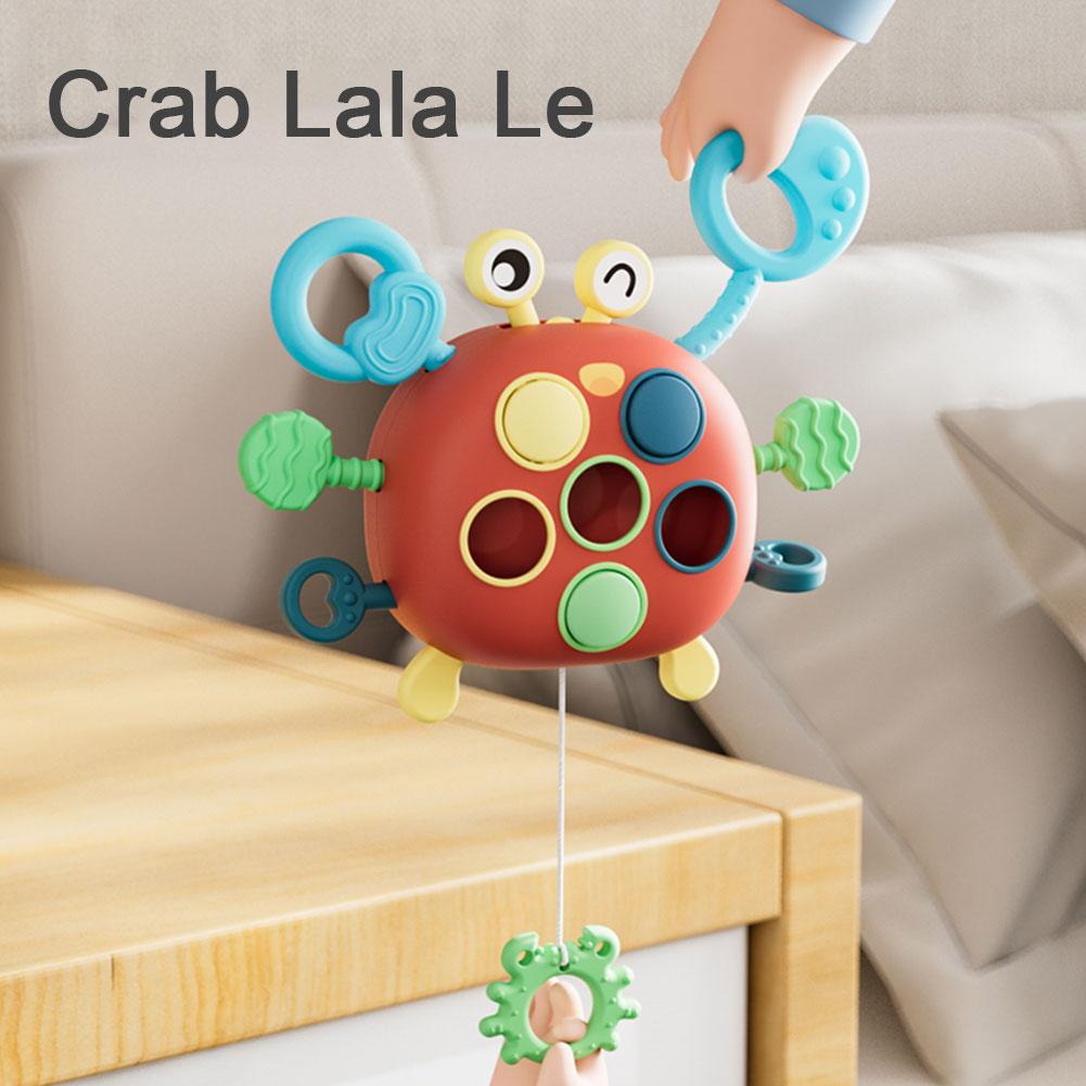 Jouet à Corde En Forme De Crabe - Stimulation Sensorielle Pour Bébé Et Voyage