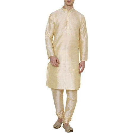 

Royal Mens Gold Silk Blend Kurta Churidar