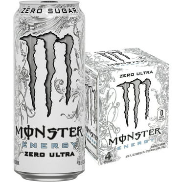 Monster Energy, Zero Ultra, Sugar Free Energy Drink, 4 Pack - 16 Fl Oz