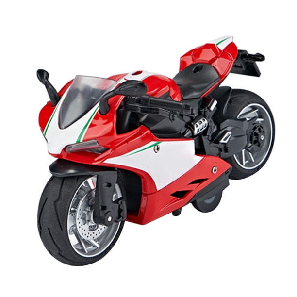 Motocicleta De Juguete De Plástico De aleación A Escala 1:14 Con Función De Sonido Y Luz Y Mecanismo De retroceso Para Niños.
