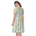 thumbnail image 2 of Bixox Robe d'Été à Manches Courtes pour Femmes Robe Ample Longueur Genou avec Poches-Daisies Fleurs, 2 of 7