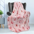 thumbnail image 4 of Rose Soft Flannel Fleece Throw Blanket, Fresh Garden Scenic Seasonal Yard Vegetation Flourish Anniversary Celebration, Cozy Plush for Indoor and Outdoor Use, 50" x 60", Pale Pink, by Ambesonne, 4 of 5