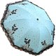 thumbnail image 1 of Mini sombrilla (azul), estilo simple con encaje de mariposa en los laterales, portátil, resistente a la intemperie, plegable, para viajes, paraguas para exteriores para mujer, tamaño 86 *, 1 of 5