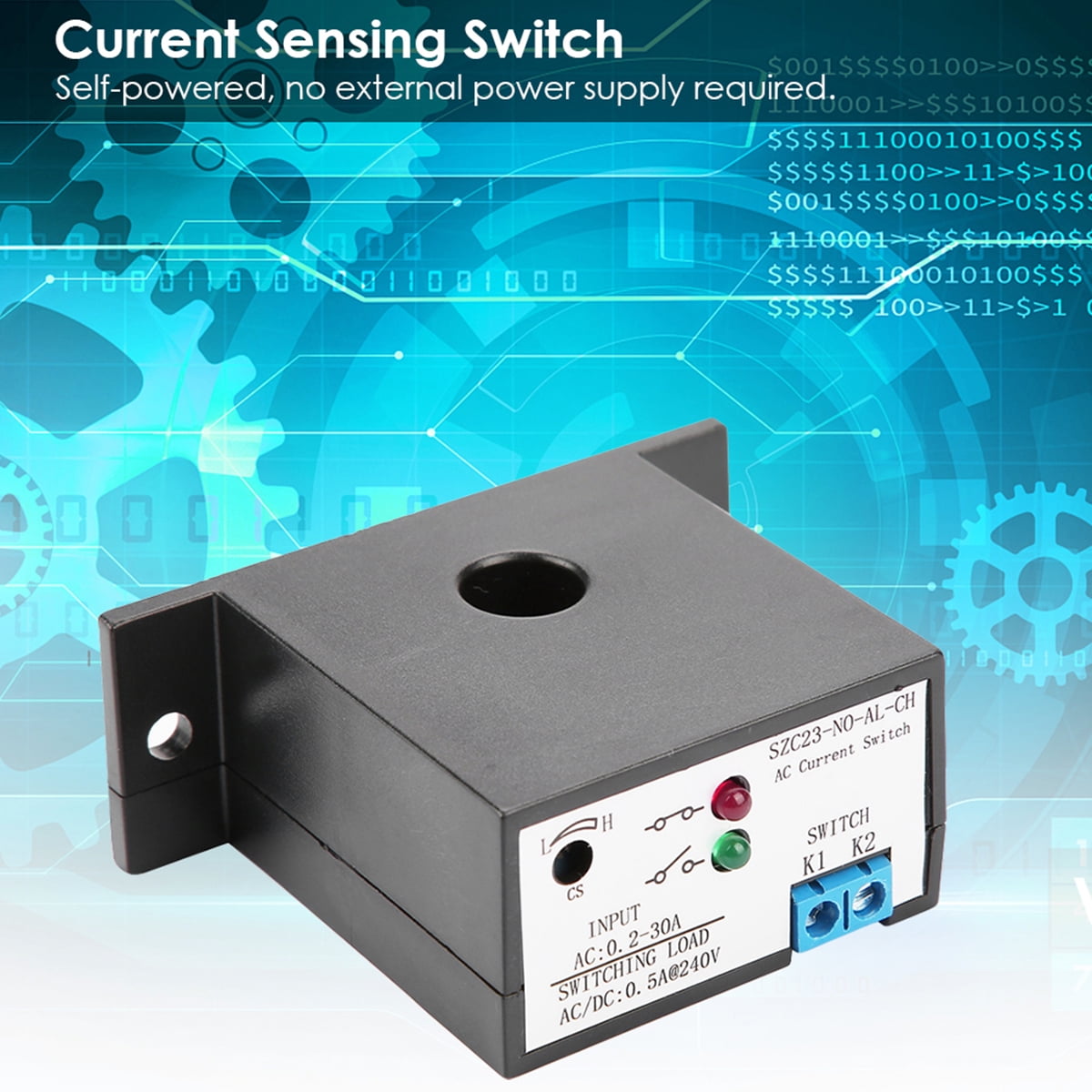 Normally Open Current Sensing Switch Adjustable AC 0.2-30A SZC23-NO-AL-CH USA 