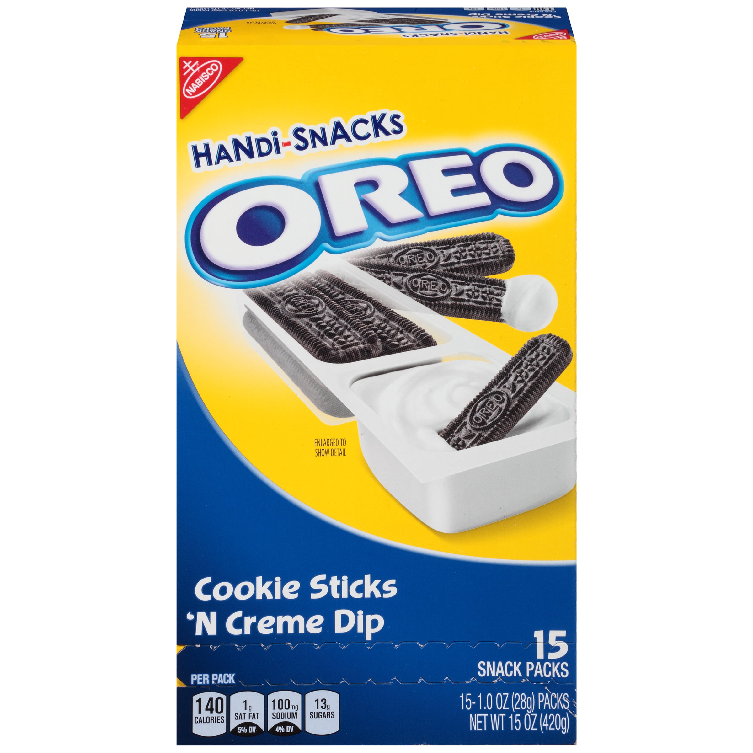 Nabisco HandiSnacks Oreo Cookie Sticks N Creme Dip Snack Packs, 1 Oz., 15 Count