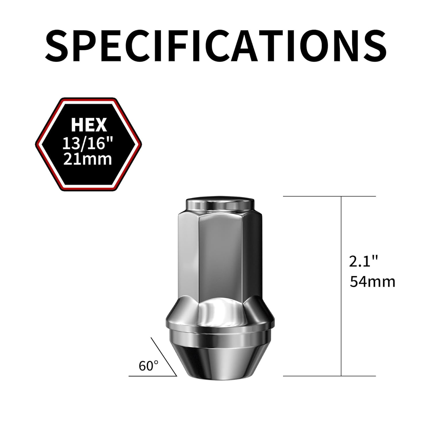 Richeer 24pcs M14x2 OEM Factory Style Lug Nuts for 2004-2014 F150 Expedition Lincoln Navigator One-Piece Large Acorn Seat Wheel Lug Nuts, 13/16” (21mm) Hex Replacement OE 4L3Z1012A 7L1Z1012A