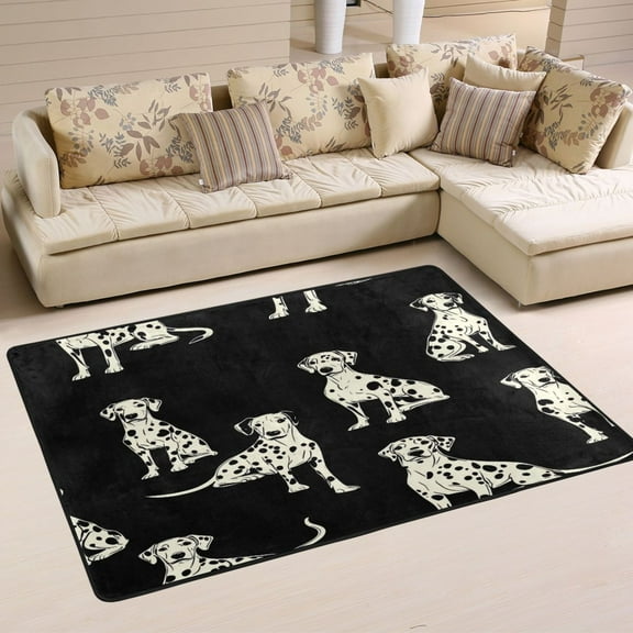 Non-Slip Area Rug 36"x24" Indoor Washable Floor Mats Carpet Printed for Living Room, Bedroom, Home Decor White Dalmatian Dogs