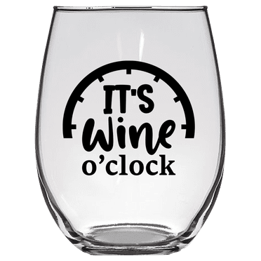 It's Wine O'Clock Funny Wine Glass
