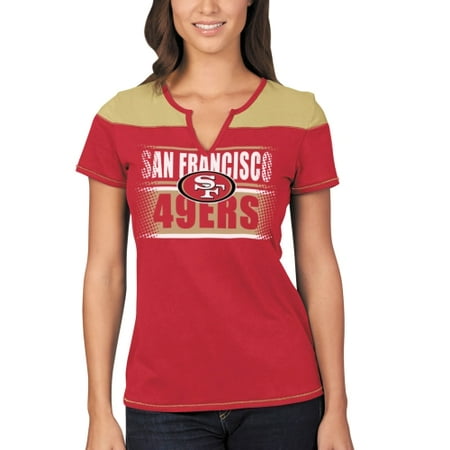 San Francisco 49ers Majestic Women's Football Miracle T-Shirt - Scarlet/Gold
