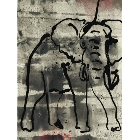 African Safari Wall Art Abstract Elephant I African Animal Global Safari Style Print Wall Art By Joyce Combs ()