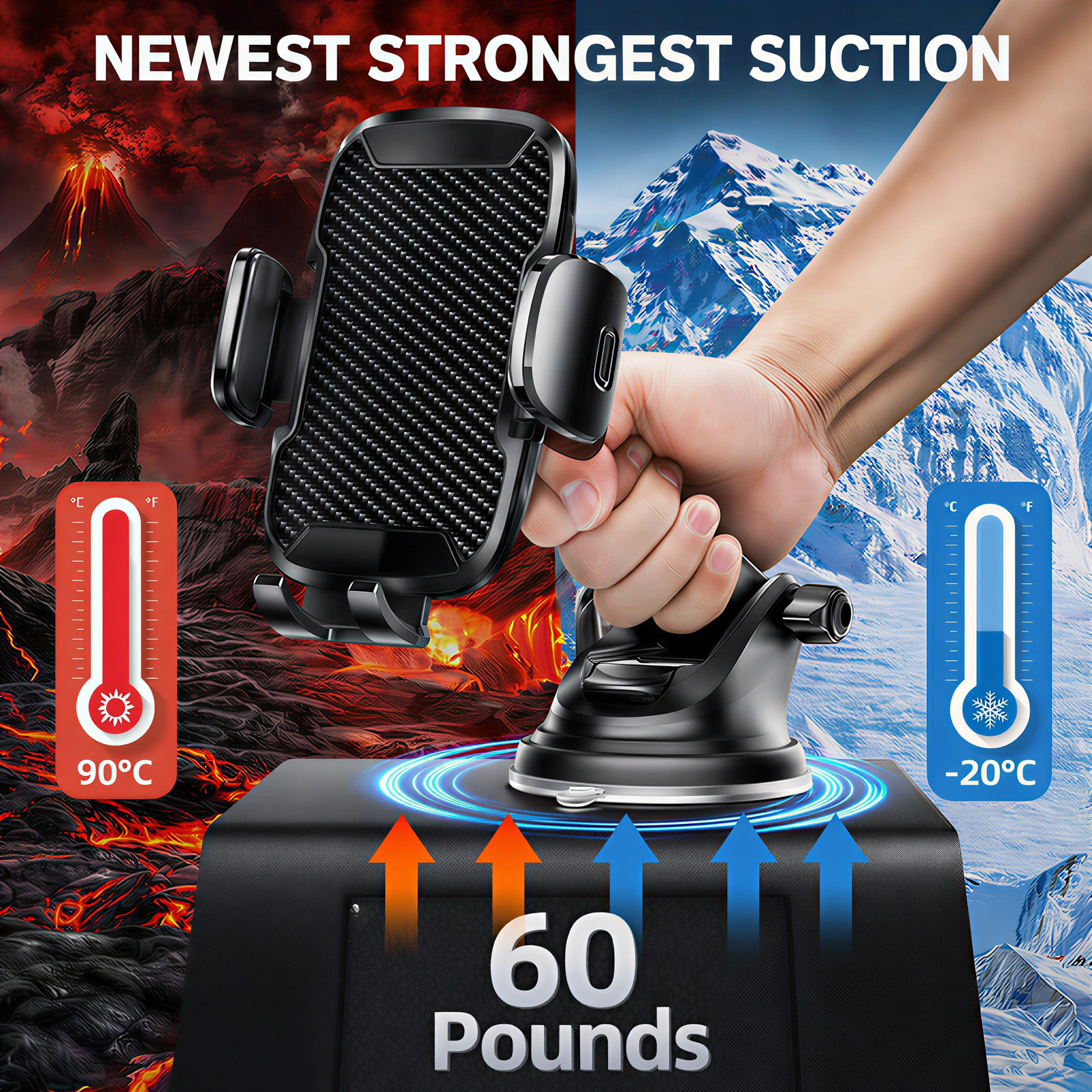 YOOVEE Universal Car Phone Holder with 360° Rotation photo 3