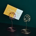 thumbnail image 2 of pitrice Metal Plating Leaf Shape Business Card Holder Stand Desktop Decoration Gift Note Clip Office Ornaments, 2 of 7