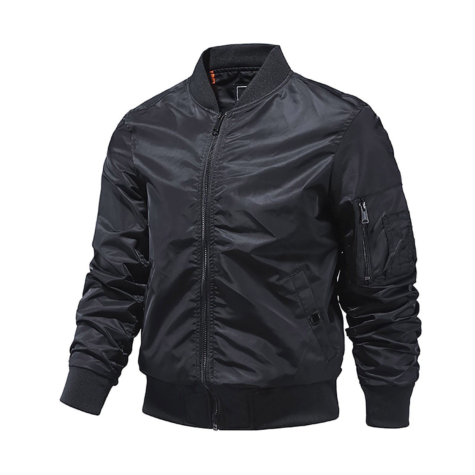 YYDGH Men's Plus Size Jackets-Windproof Bomber Jacket Full Zip Winter Warm  Padded Coats Outwear(Black,XXL)