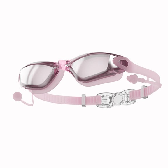 Pink HD Adult Swimming Goggles for Men and Women, Anti-Fog Glasses, Waterproof Swimming Equipment