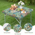 thumbnail image 4 of Multicolor Ethnic Floral Pattern Square Fitted Tablecloth with Elastic Edge,Square Table Cover,Washable Elastic Table Cover for Home Kitchen Party Decor 34"x34", 4 of 6