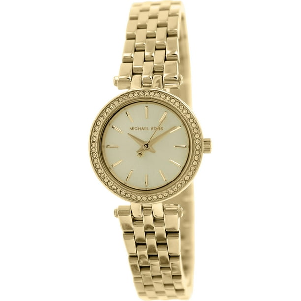 Michael kors women's white and gold best sale watch